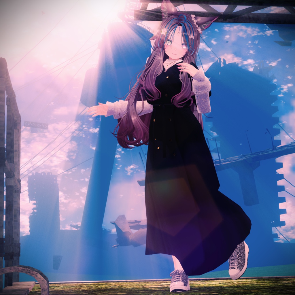 【12アバター対応】キレイ目☆ヒールアップスニーカー【VRC想定衣装】