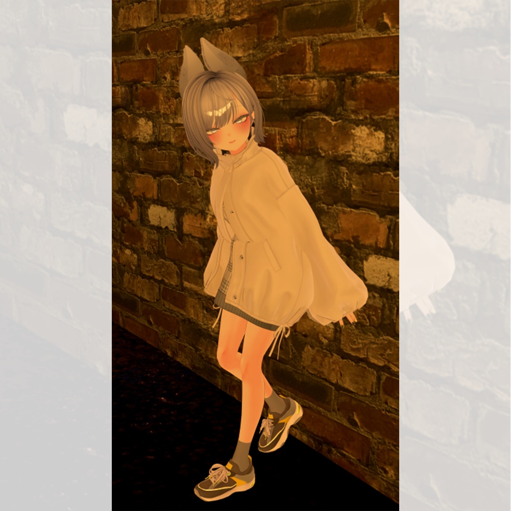 【13アバター対応】ひゅうがなつみかんコラボ☆異素材コンビスニーカー【VRC想定衣装】