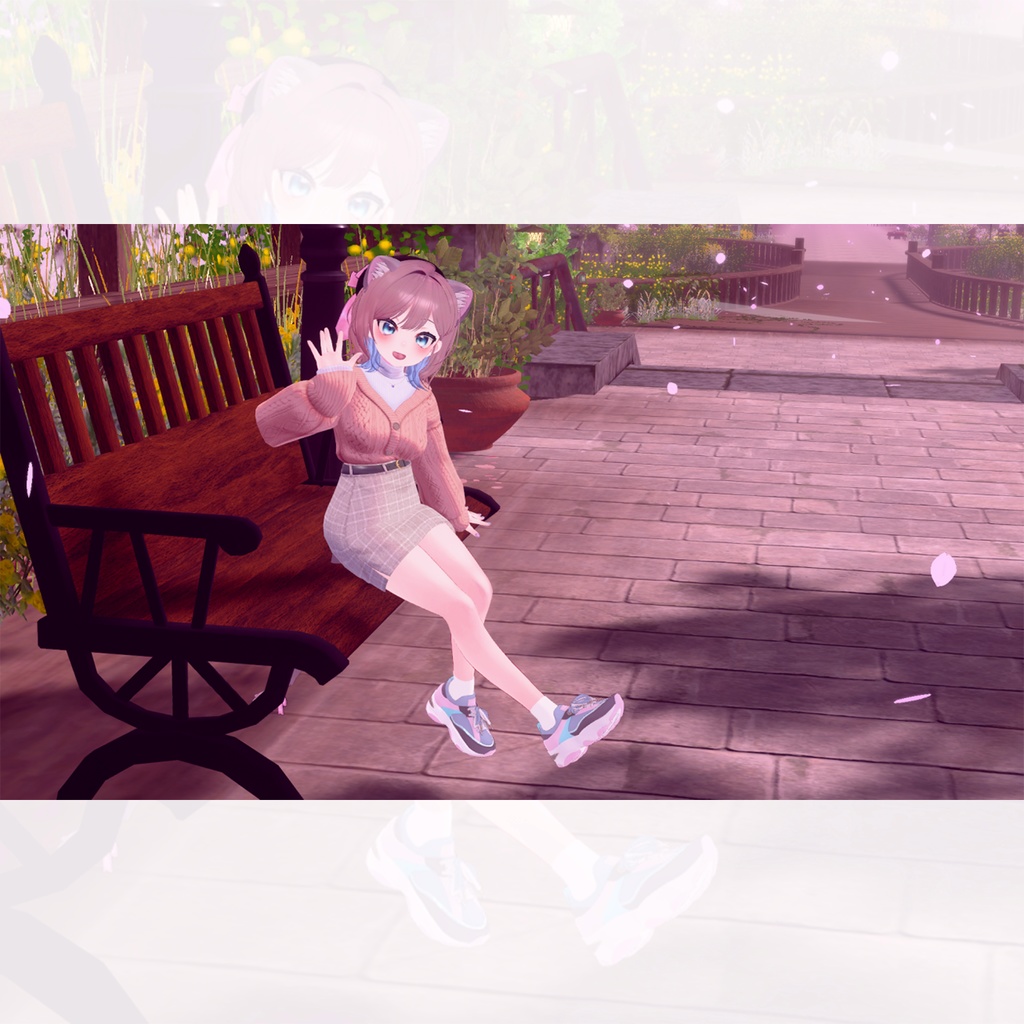 【13アバター対応】ひゅうがなつみかんコラボ☆異素材コンビスニーカー【VRC想定衣装】