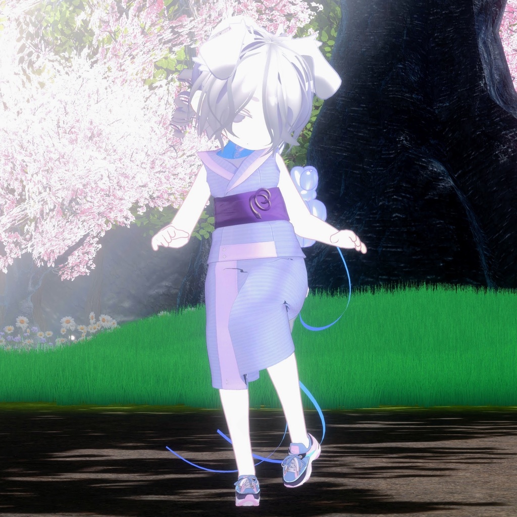 【13アバター対応】ひゅうがなつみかんコラボ☆異素材コンビスニーカー【VRC想定衣装】