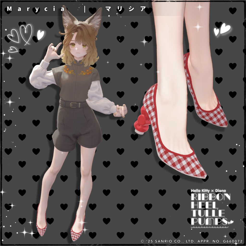 【ハローキティ×ダイアナ】リボンヒールチュールパンプス【20アバター対応】