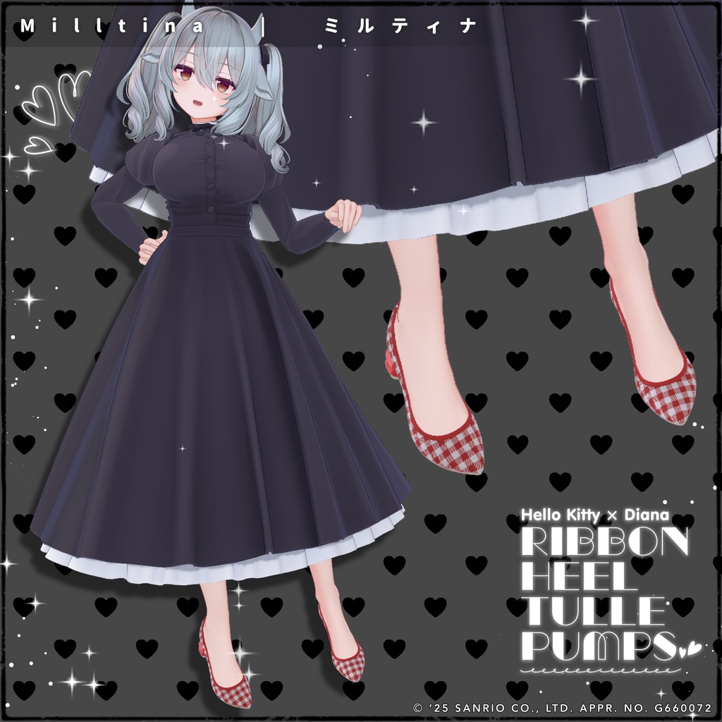 【ハローキティ×ダイアナ】リボンヒールチュールパンプス【20アバター対応】
