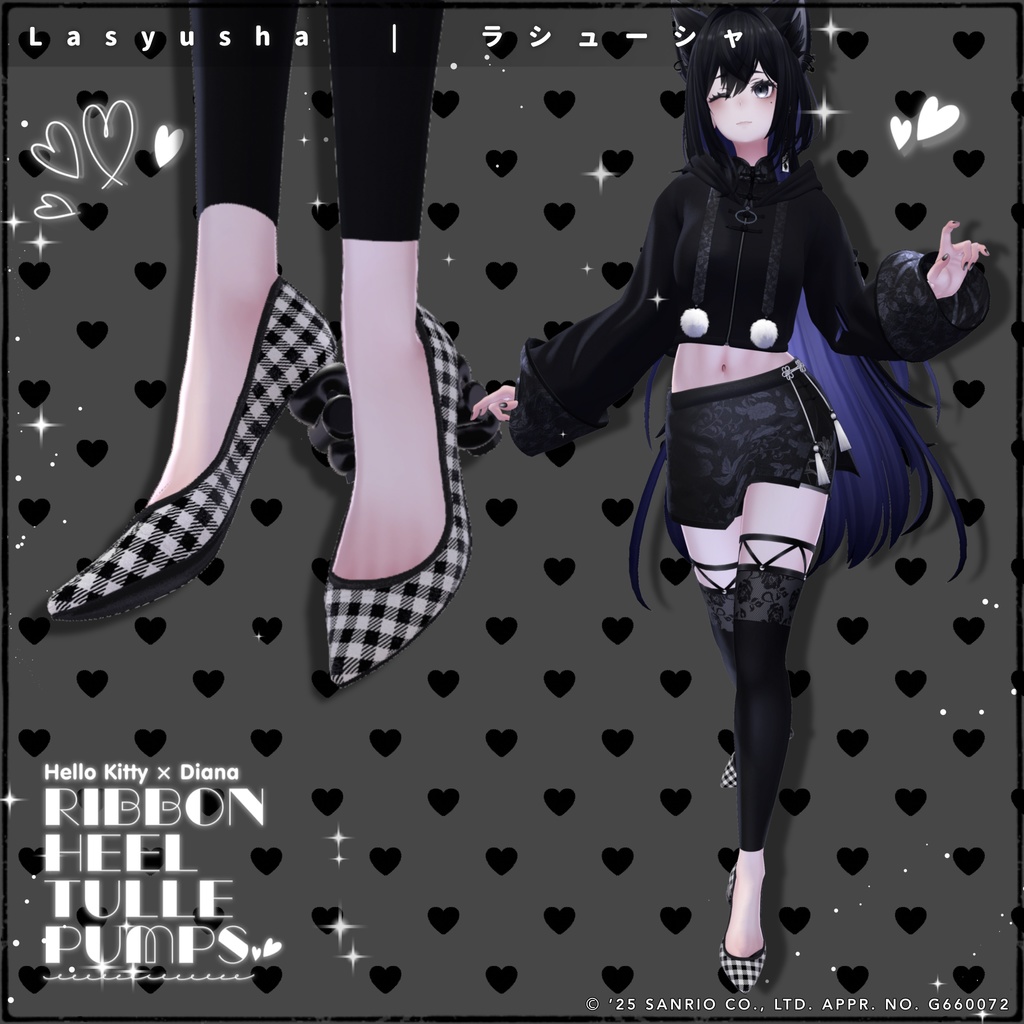 【ハローキティ×ダイアナ】リボンヒールチュールパンプス【20アバター対応】