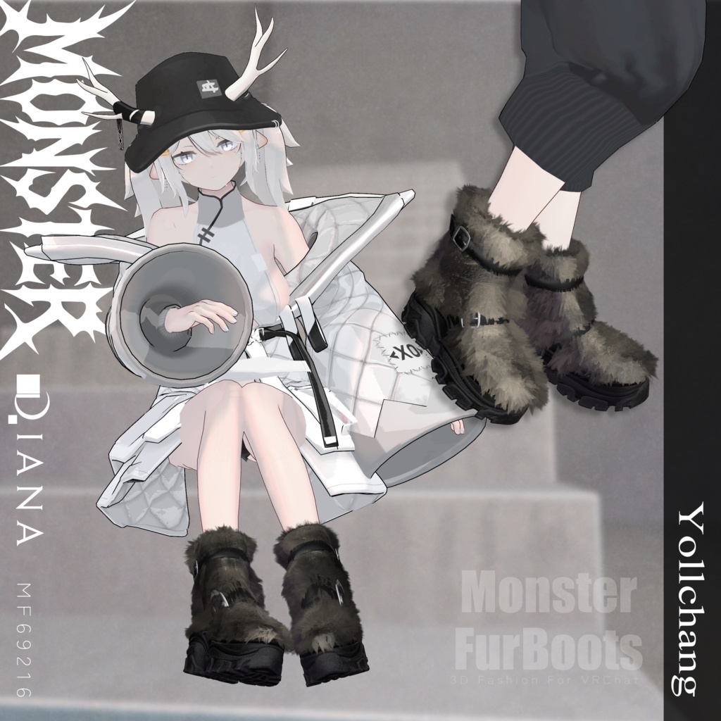 【Vketコラボ】モンスターファーブーツ-MONSTER FUR BOOTS【16アバター対応】