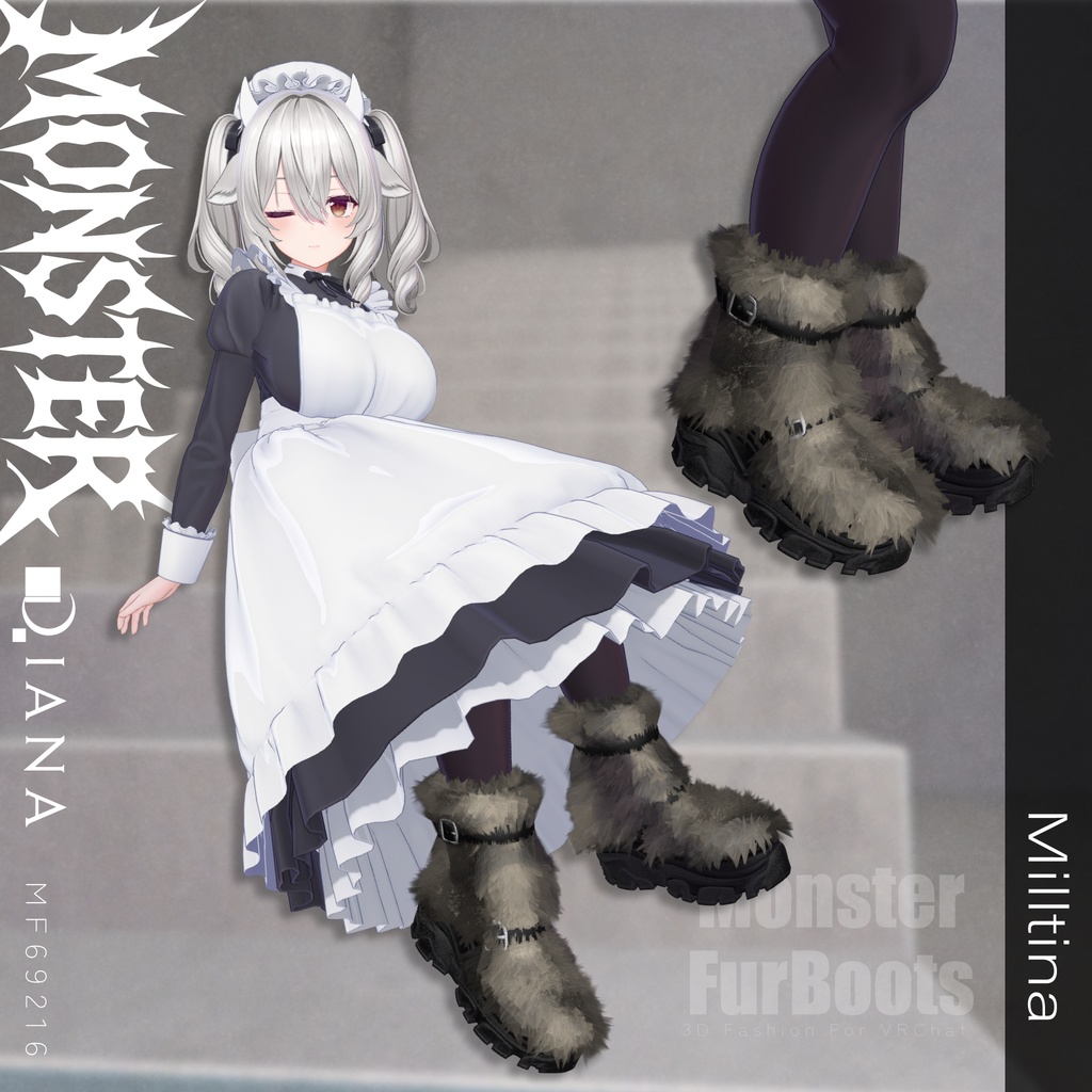 【Vketコラボ】モンスターファーブーツ-MONSTER FUR BOOTS【16アバター対応】