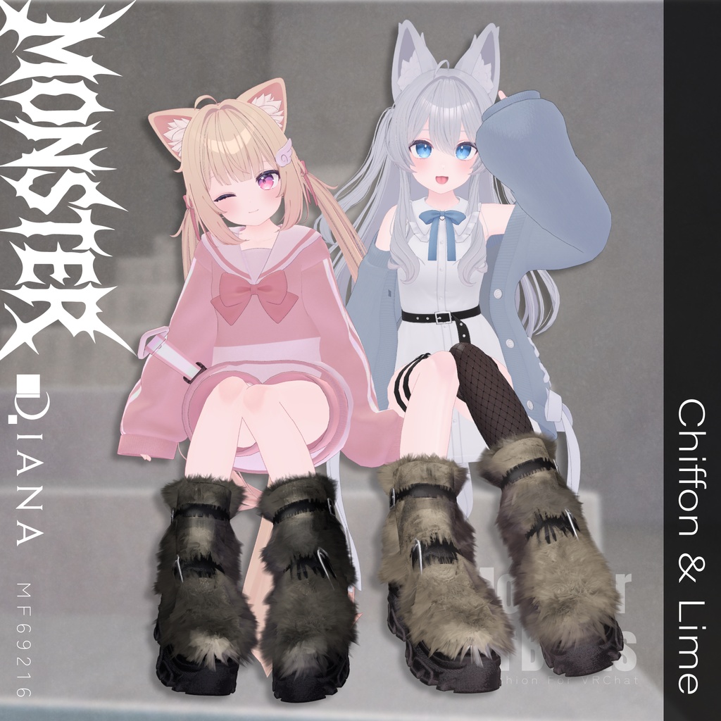 【Vketコラボ】モンスターファーブーツ-MONSTER FUR BOOTS【16アバター対応】