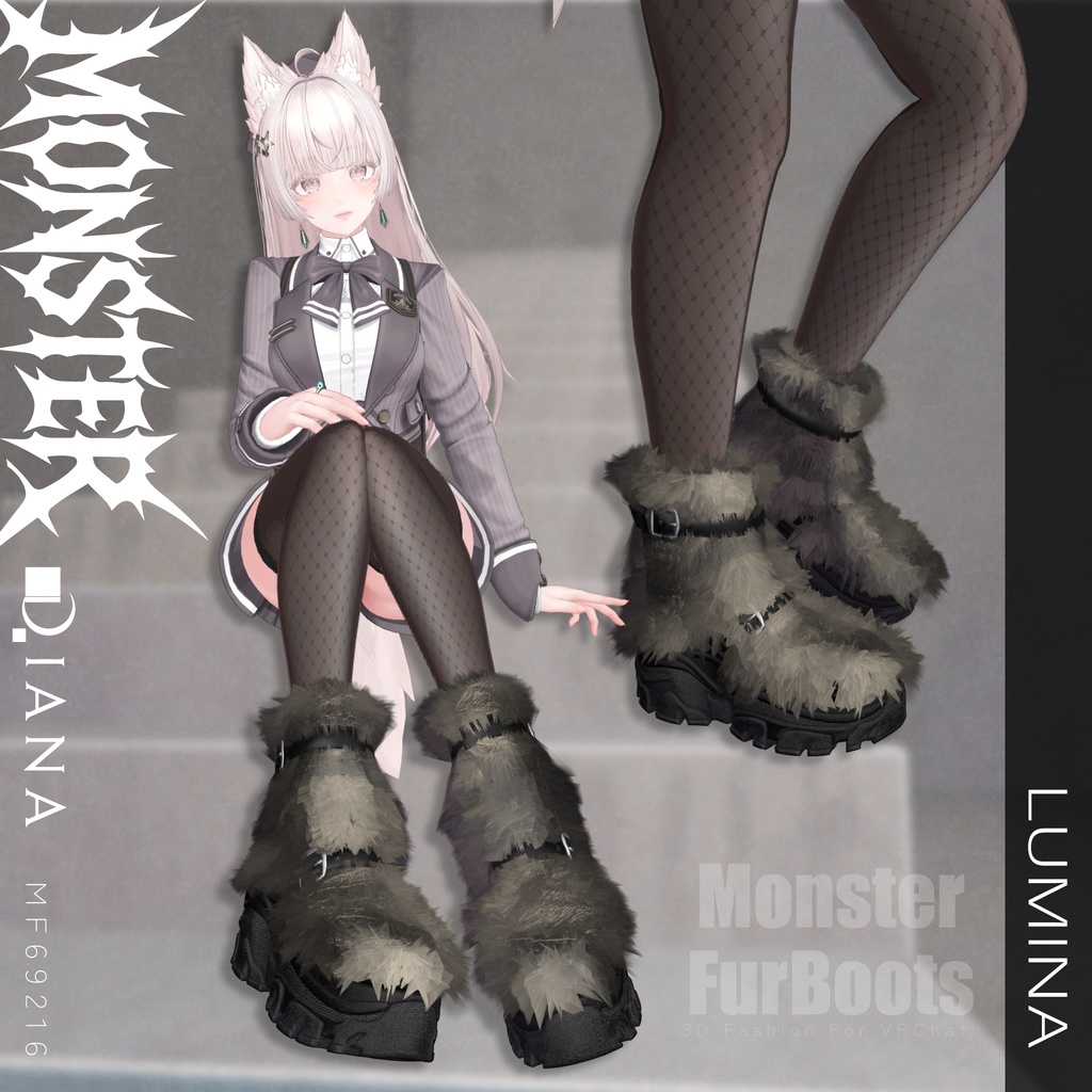【Vketコラボ】モンスターファーブーツ-MONSTER FUR BOOTS【16アバター対応】