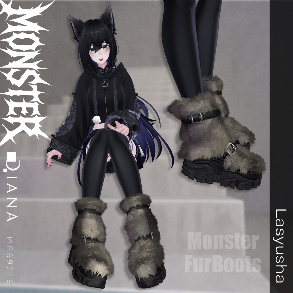 【Vketコラボ】モンスターファーブーツ-MONSTER FUR BOOTS【16アバター対応】