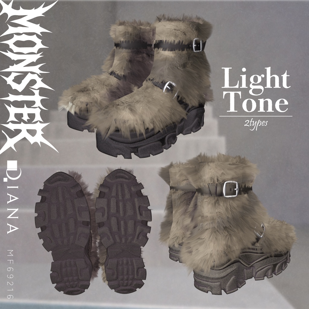 【Vketコラボ】モンスターファーブーツ-MONSTER FUR BOOTS【16アバター対応】