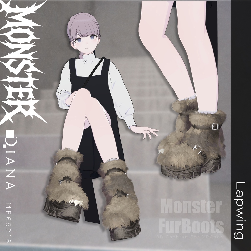 【Vketコラボ】モンスターファーブーツ-MONSTER FUR BOOTS【16アバター対応】