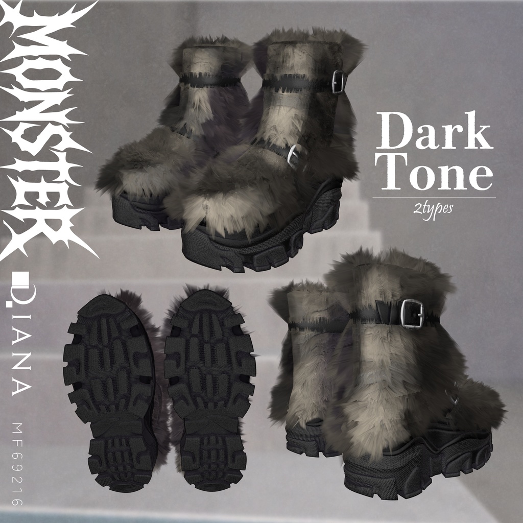【Vketコラボ】モンスターファーブーツ-MONSTER FUR BOOTS【16アバター対応】