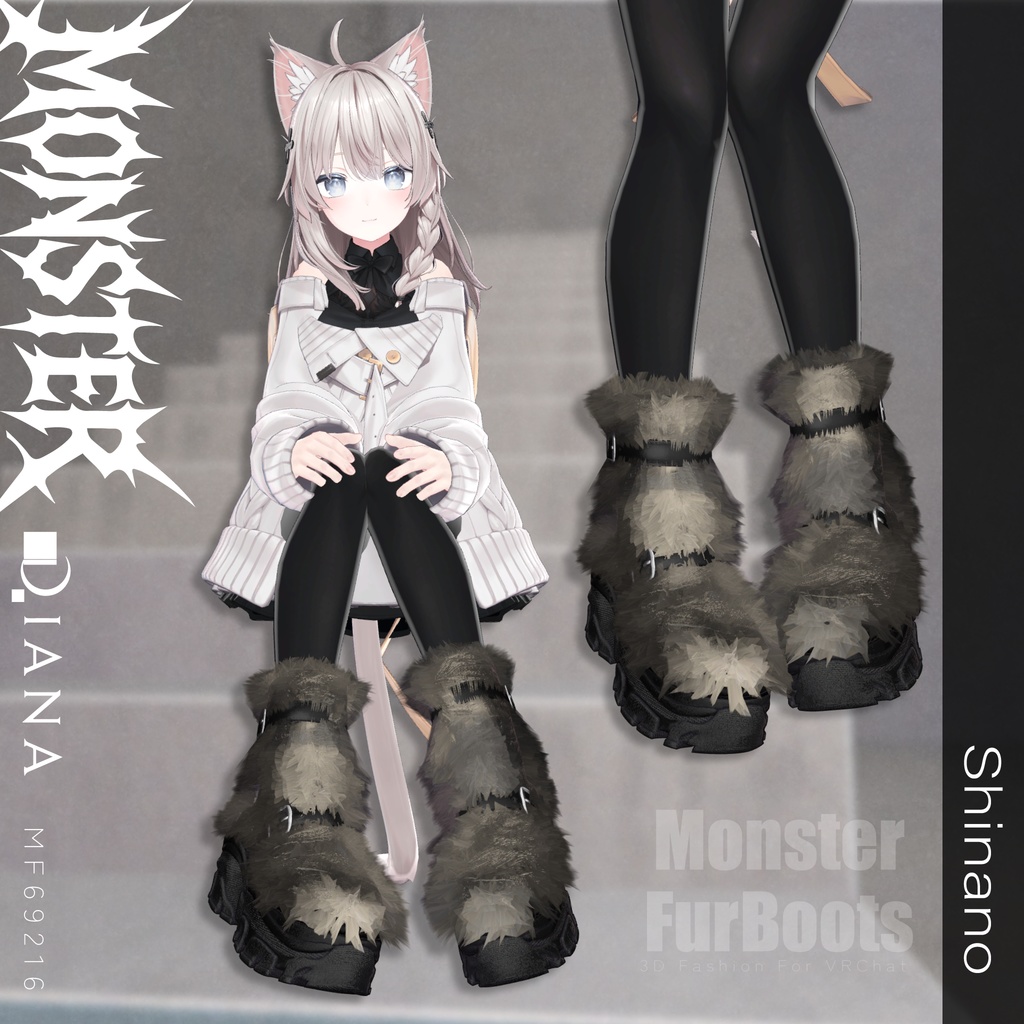 【Vketコラボ】モンスターファーブーツ-MONSTER FUR BOOTS【16アバター対応】