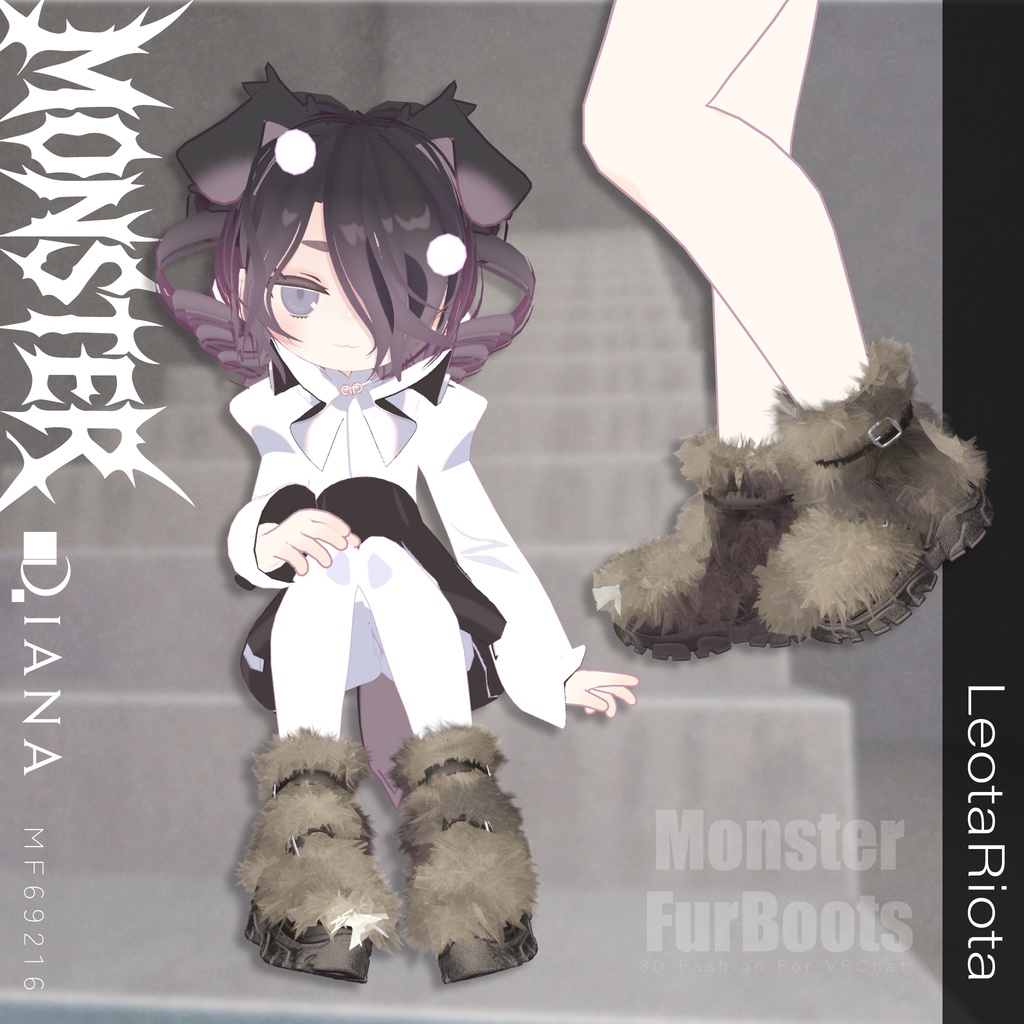 【Vketコラボ】モンスターファーブーツ-MONSTER FUR BOOTS【16アバター対応】