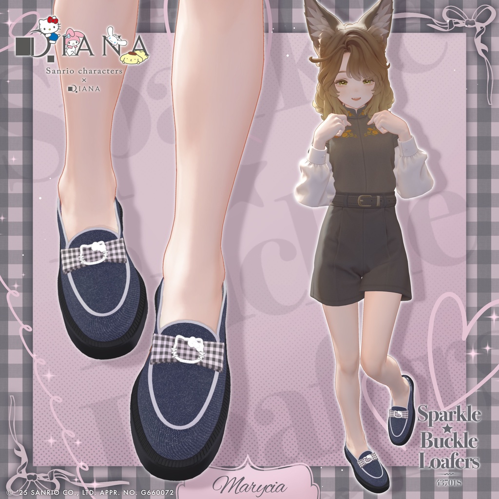 【サンリオキャラクターズ×アルテミスバイダイアナ】キラキラバックル付きローファー【22アバター対応】