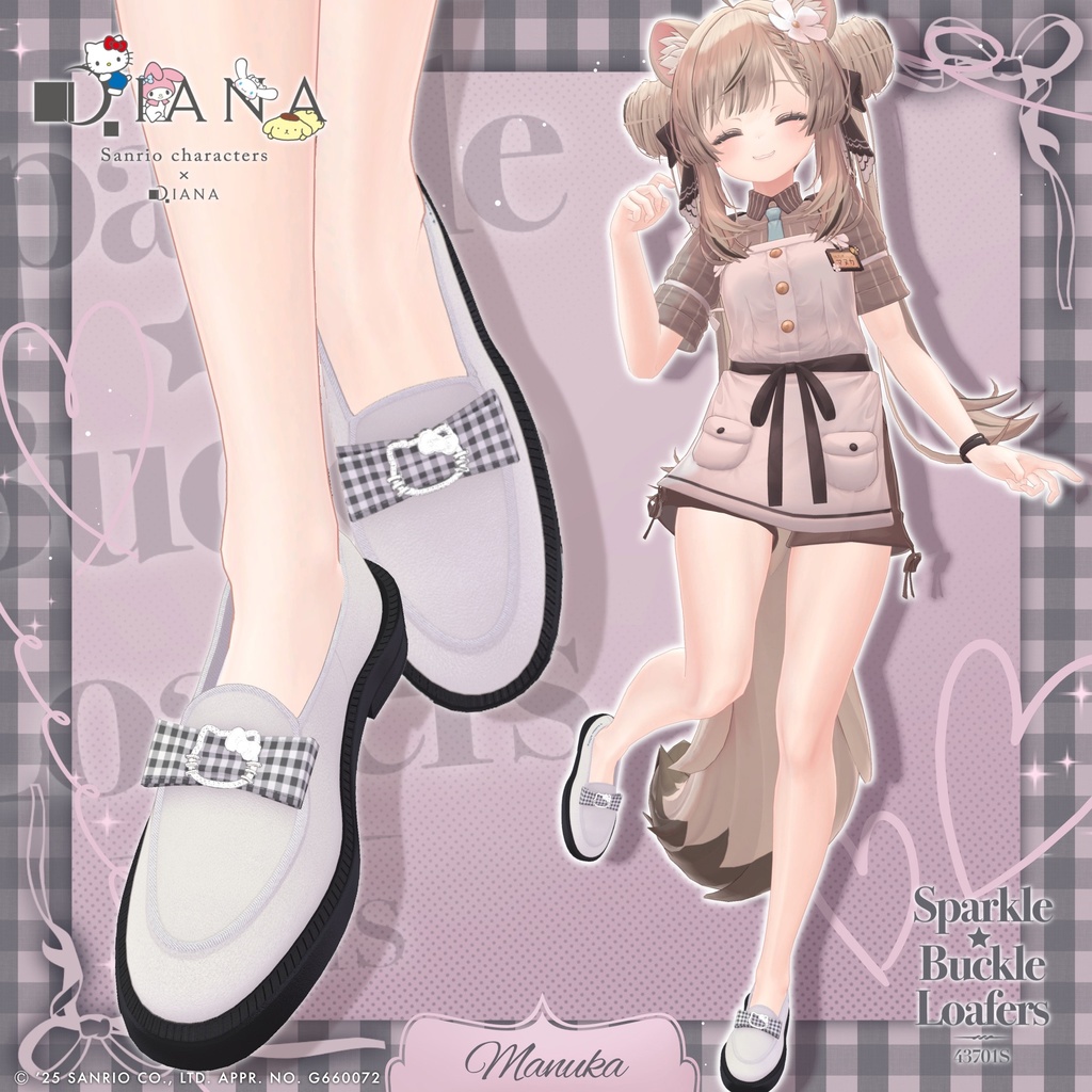 【サンリオキャラクターズ×アルテミスバイダイアナ】キラキラバックル付きローファー【22アバター対応】