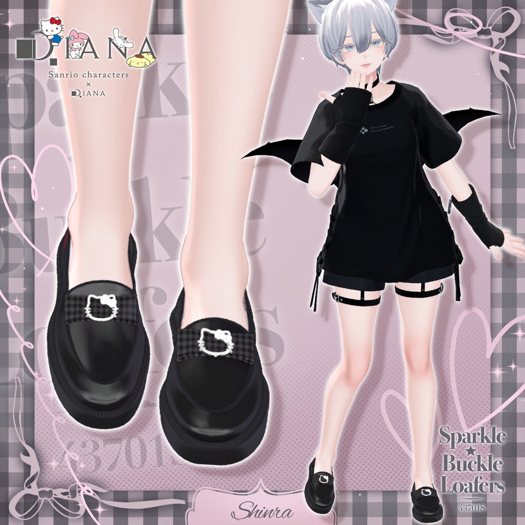 【サンリオキャラクターズ×アルテミスバイダイアナ】キラキラバックル付きローファー【22アバター対応】