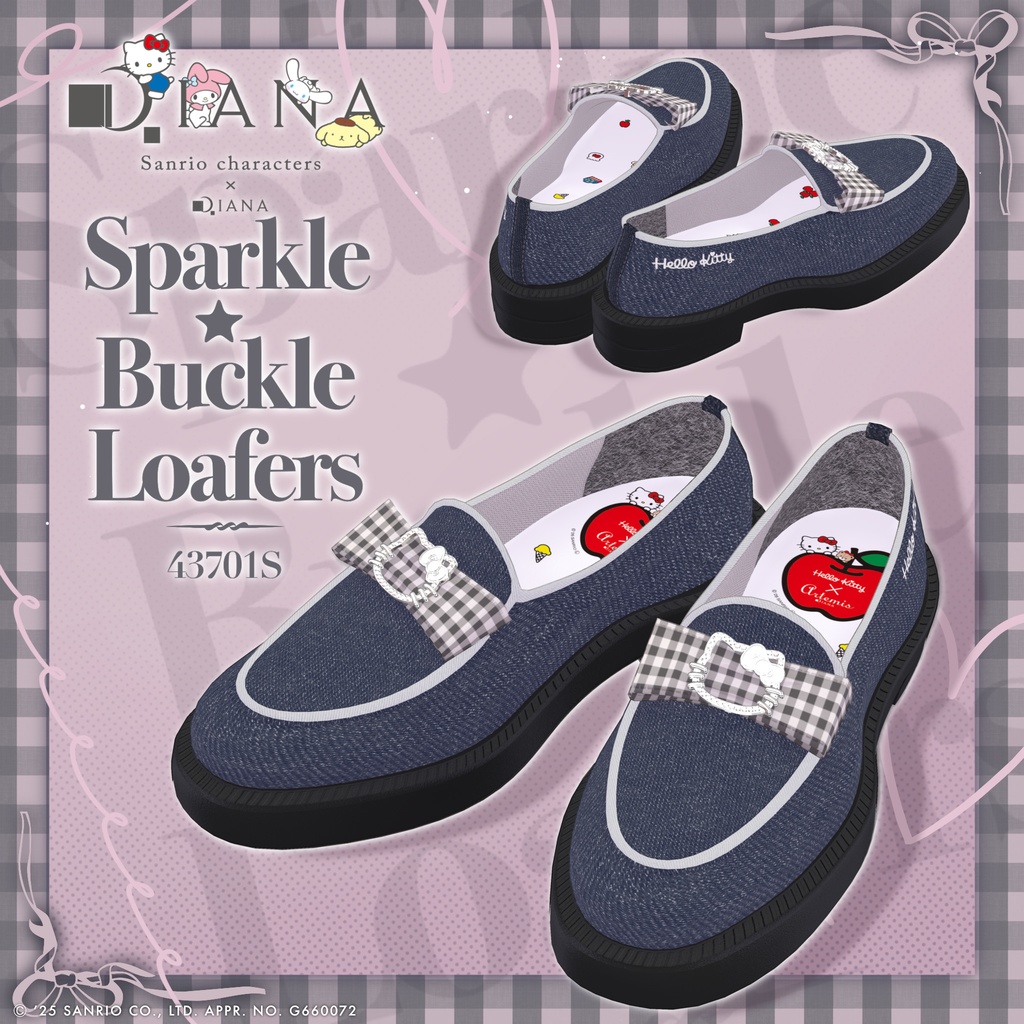 【サンリオキャラクターズ×アルテミスバイダイアナ】キラキラバックル付きローファー【22アバター対応】