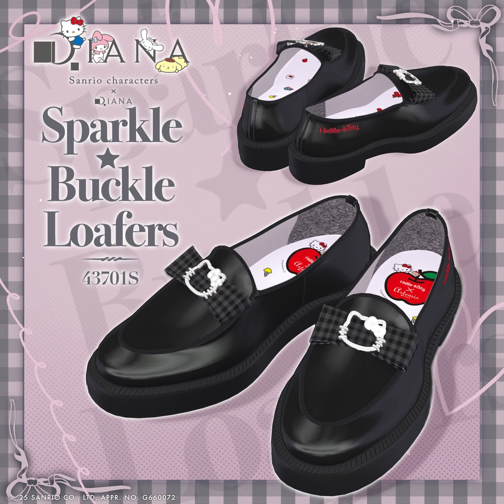 【サンリオキャラクターズ×アルテミスバイダイアナ】キラキラバックル付きローファー【22アバター対応】