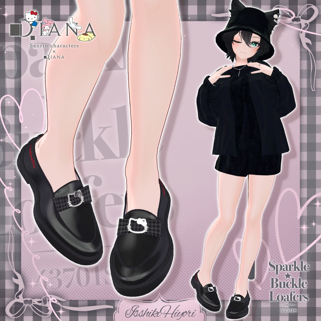 【サンリオキャラクターズ×アルテミスバイダイアナ】キラキラバックル付きローファー【22アバター対応】