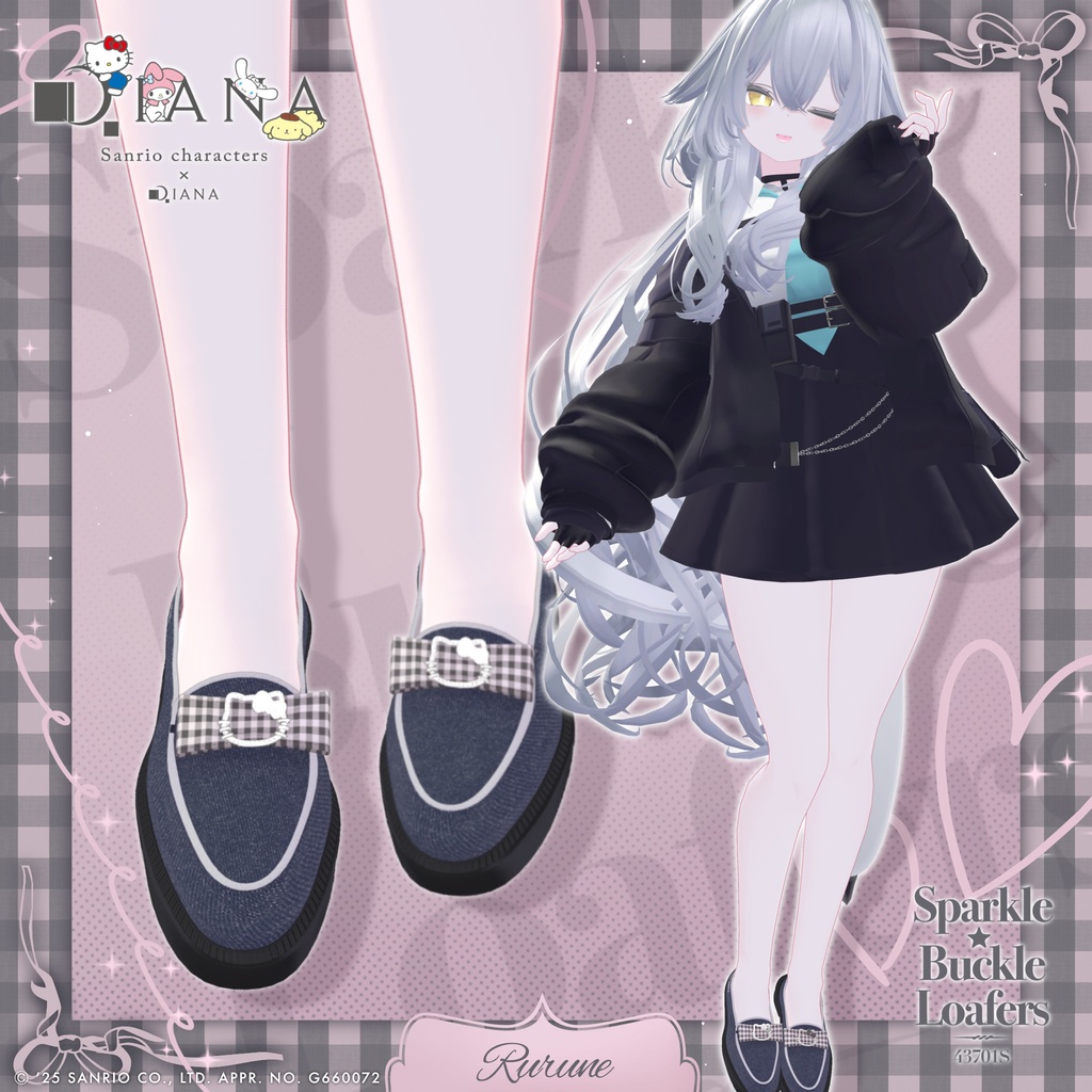 【サンリオキャラクターズ×アルテミスバイダイアナ】キラキラバックル付きローファー【22アバター対応】