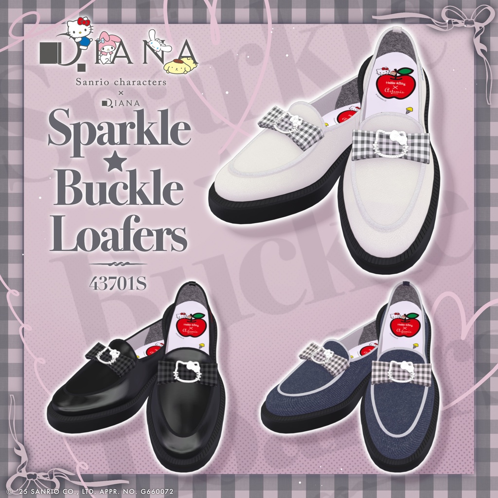 【サンリオキャラクターズ×アルテミスバイダイアナ】キラキラバックル付きローファー【22アバター対応】