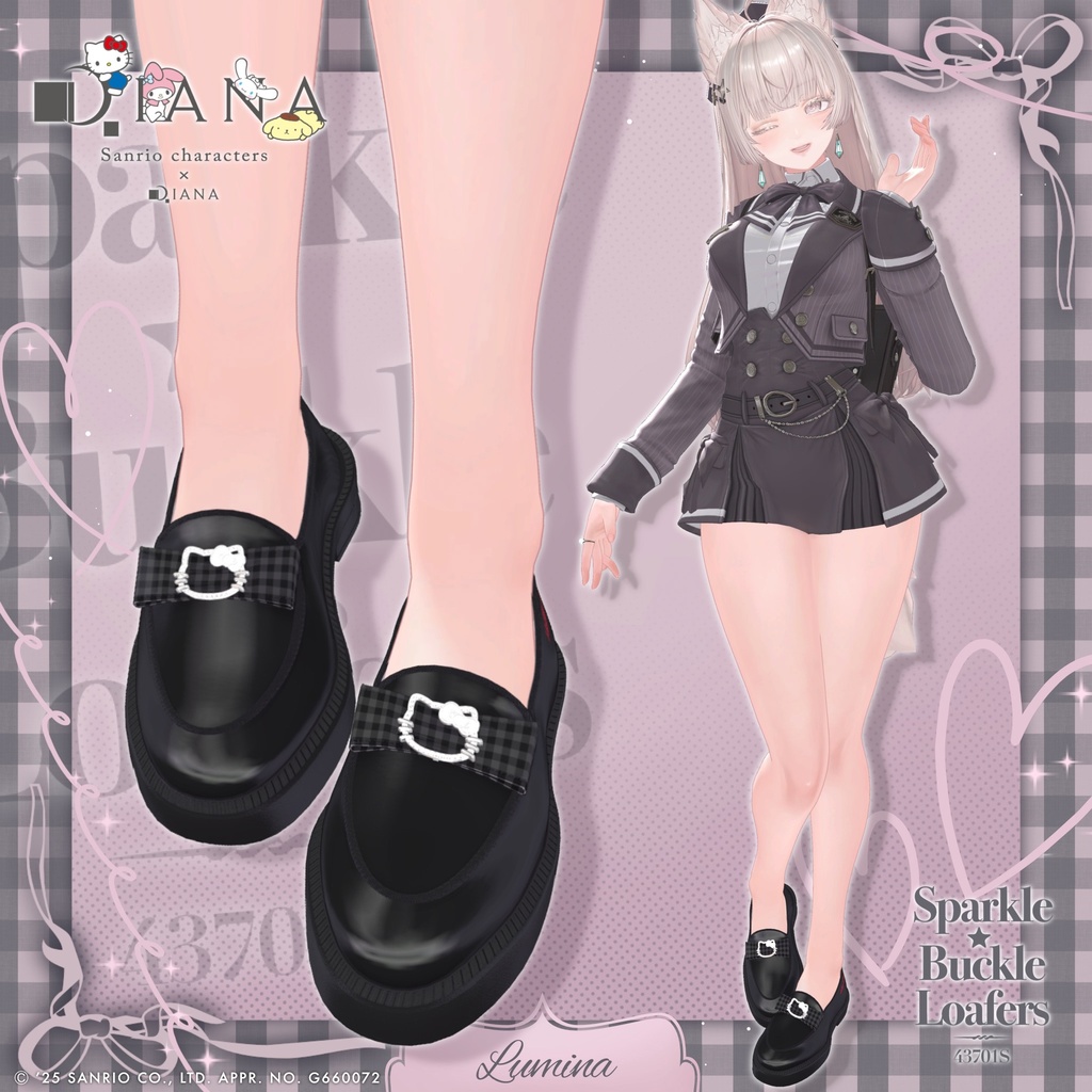 【サンリオキャラクターズ×アルテミスバイダイアナ】キラキラバックル付きローファー【22アバター対応】