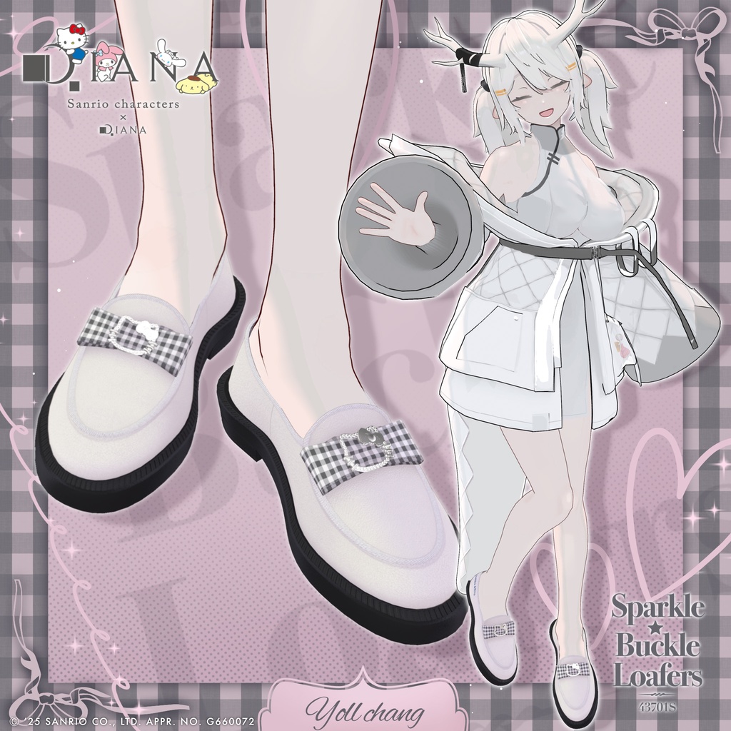 【サンリオキャラクターズ×アルテミスバイダイアナ】キラキラバックル付きローファー【22アバター対応】