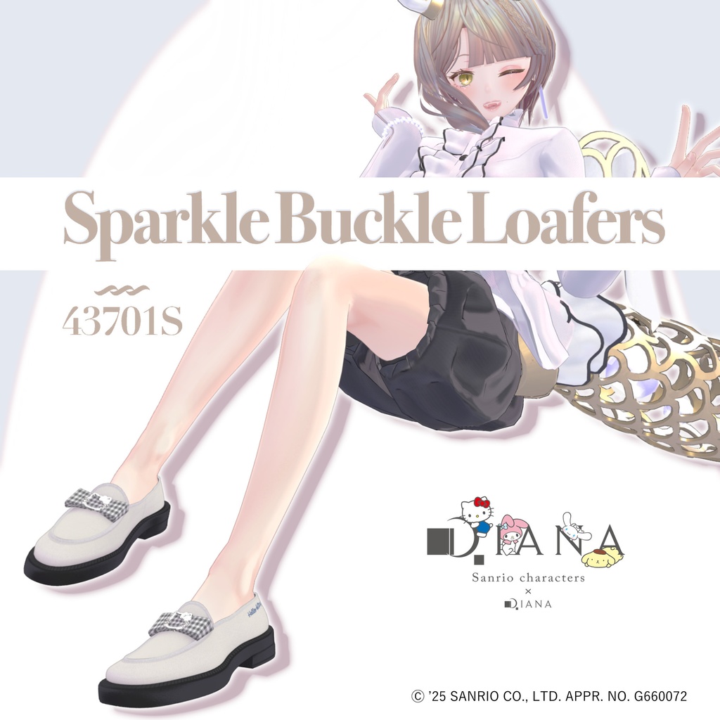 【サンリオキャラクターズ×アルテミスバイダイアナ】キラキラバックル付きローファー【22アバター対応】