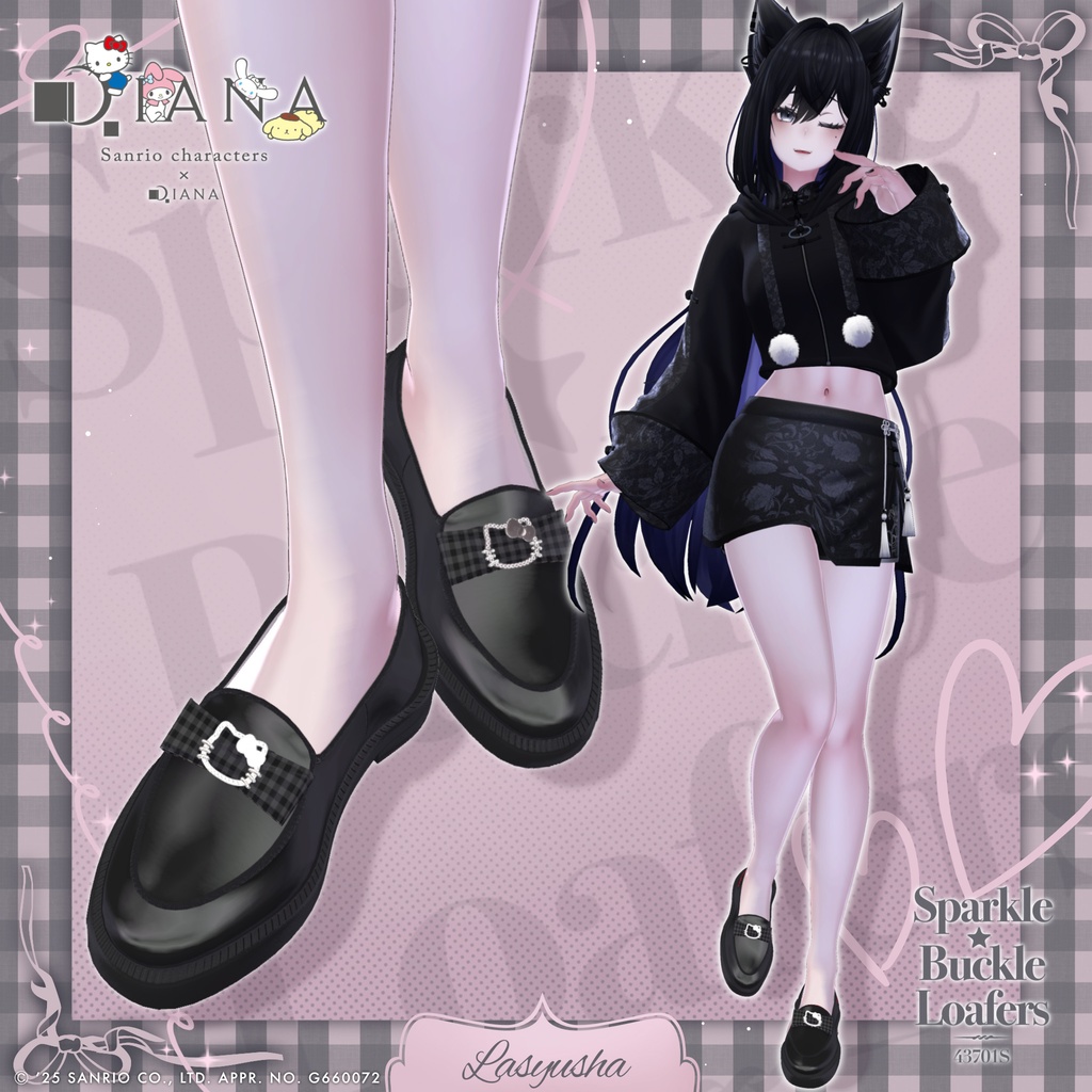 【サンリオキャラクターズ×アルテミスバイダイアナ】キラキラバックル付きローファー【22アバター対応】