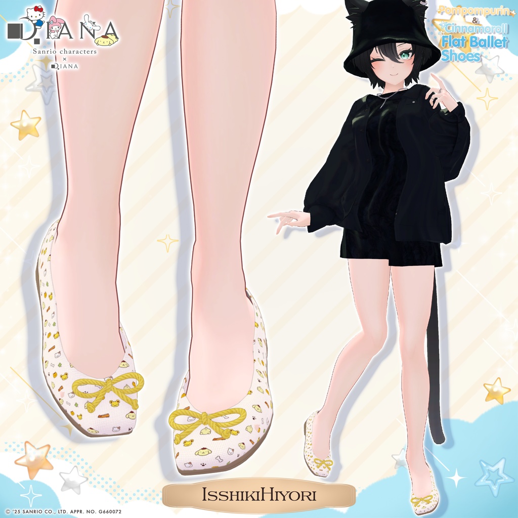 【サンリオキャラクターズ×クムウ_ダイアナ】ポムポムプリン&シナモロールとお友達のフラットバレエ【22アバター対応】