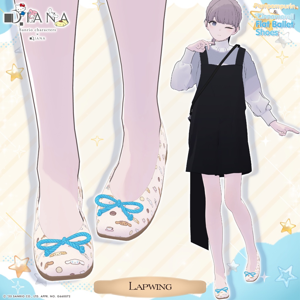 【サンリオキャラクターズ×クムウ_ダイアナ】ポムポムプリン&シナモロールとお友達のフラットバレエ【22アバター対応】