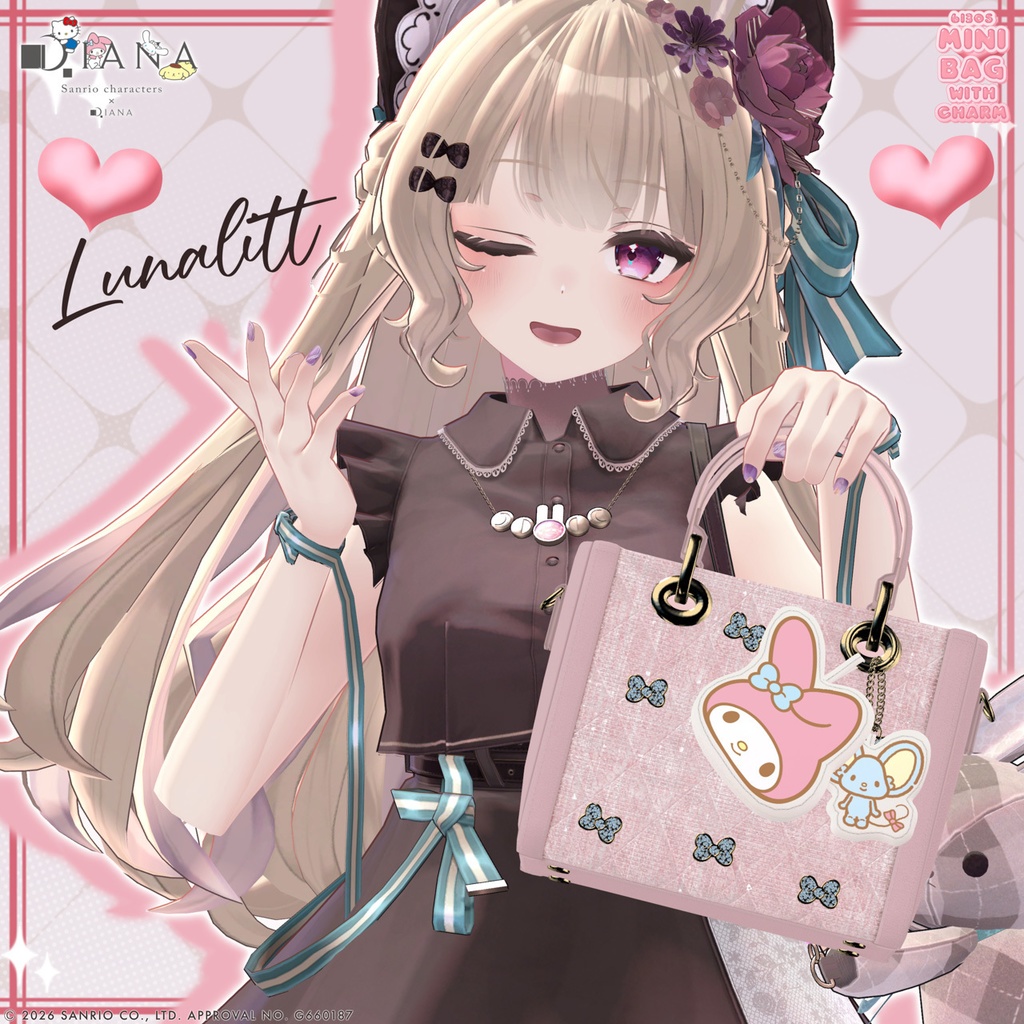 【サンリオキャラクターズ×ダイアナ】チャーム付き☆ミニバッグ【22アバター対応】