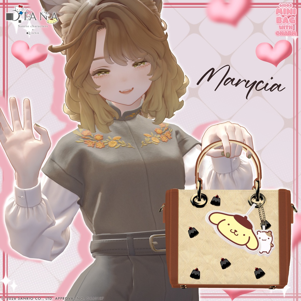 【サンリオキャラクターズ×ダイアナ】チャーム付き☆ミニバッグ【22アバター対応】