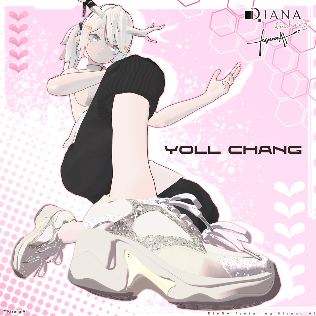 【DIANA featuring Kizuna AI】 無料配布☆ダブルリボンが可愛い♪ボリュームソールスニーカー【17アバター対応】