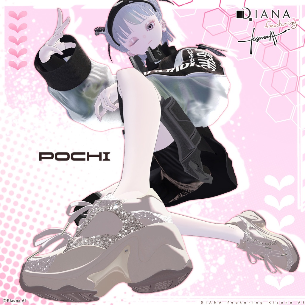 【DIANA featuring Kizuna AI】 無料配布☆ダブルリボンが可愛い♪ボリュームソールスニーカー【17アバター対応】