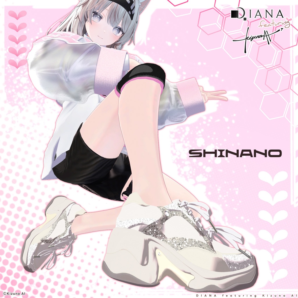 【DIANA featuring Kizuna AI】 無料配布☆ダブルリボンが可愛い♪ボリュームソールスニーカー【17アバター対応】