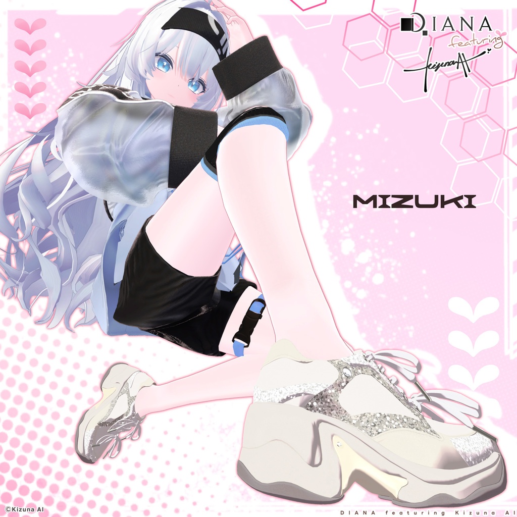 【DIANA featuring Kizuna AI】 無料配布☆ダブルリボンが可愛い♪ボリュームソールスニーカー【17アバター対応】