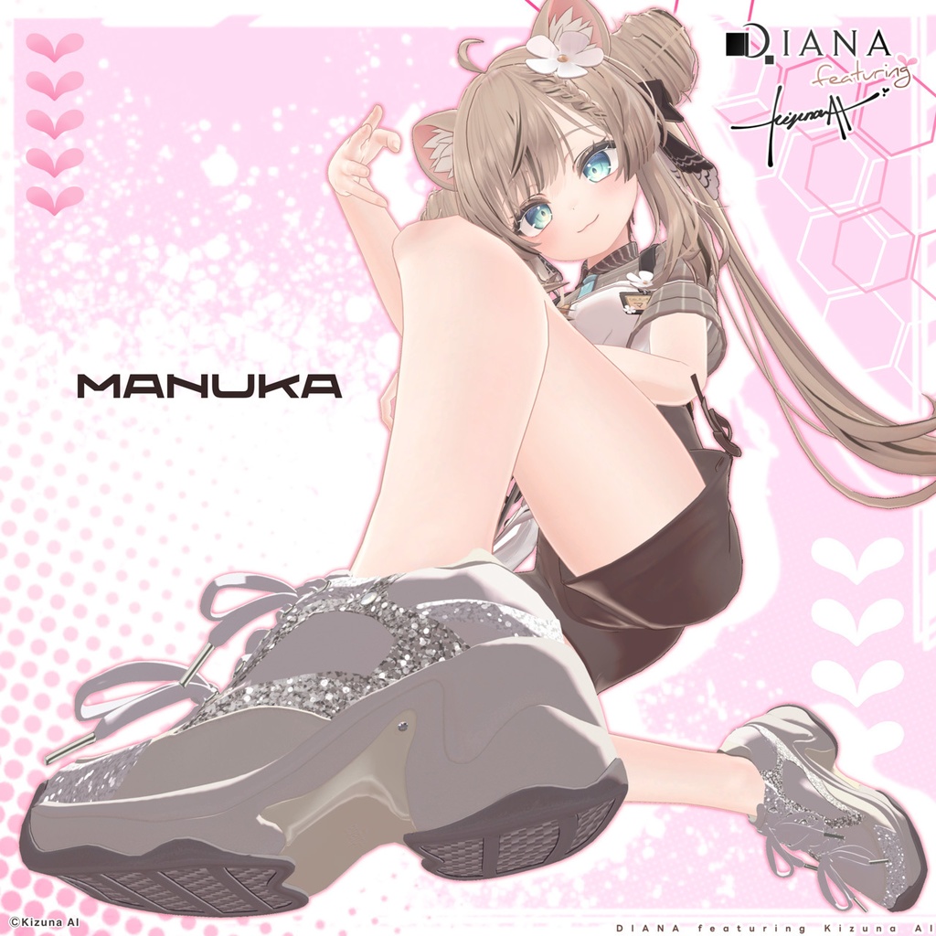 【DIANA featuring Kizuna AI】 無料配布☆ダブルリボンが可愛い♪ボリュームソールスニーカー【17アバター対応】
