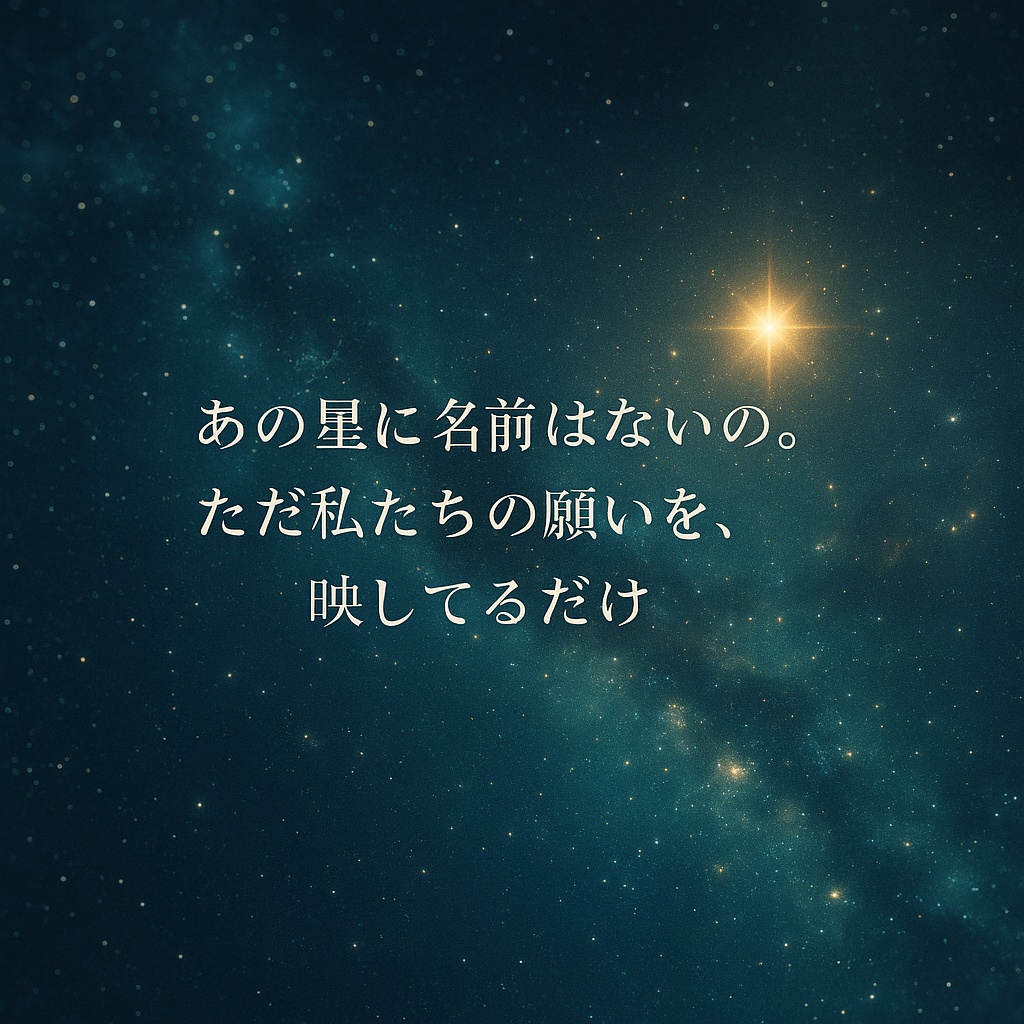 アマリエの一言詩№0003「あの星に名前はないの。ただ私たちの願いを映しているだけ」