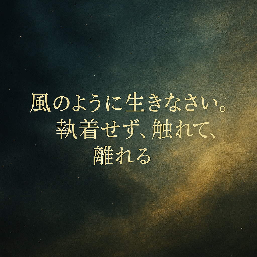 アマリエの一言詩№.0010「風のように生きなさい。執着せず、触れて、離れる。」