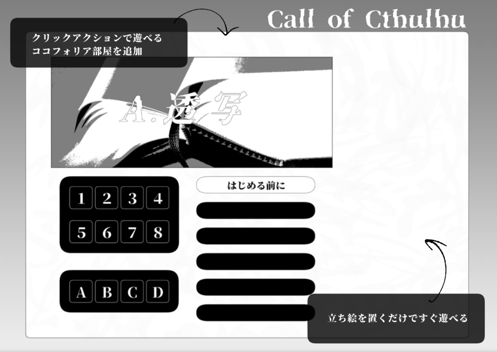 【クトゥルフ神話TRPG】A.透写【KPレスシナリオ】