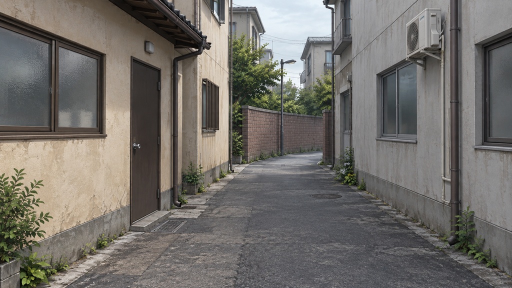 現代日本の路地裏探索背景|6場面×昼夜・12枚|商用ゲーム利用可|AI生成