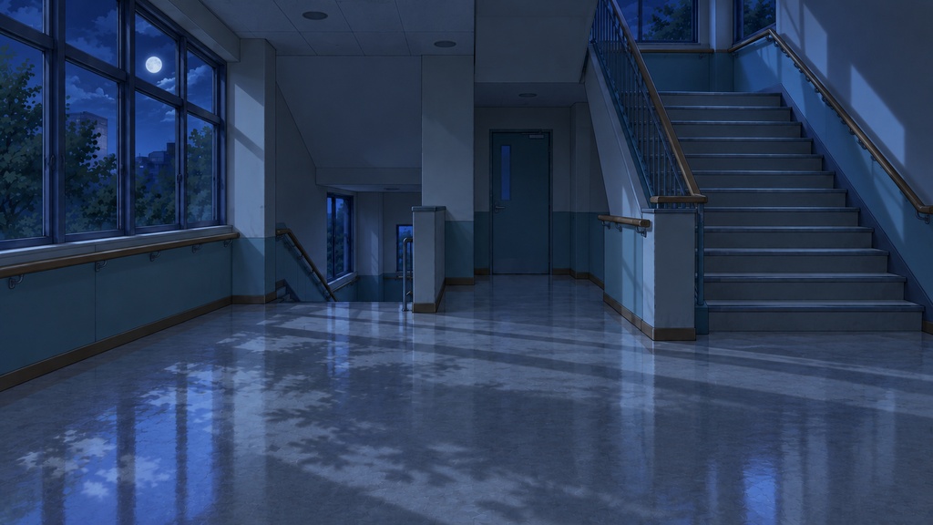 地方病院の日常と夜間探索背景|12場所×4状態・48枚|商用ゲーム利用可|AI生成