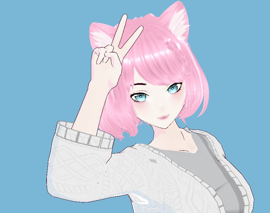 Project 01 - Casual. Ready to use 3d model VRM/ VRC/ MMD. Sweater/ shirt/ short denim