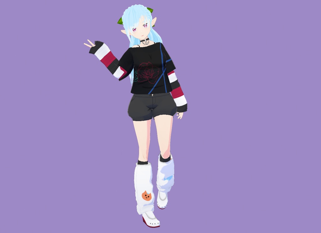 Project 02 - Modern Elf Girl. Ready to use 3d model VRM/ VRC/ MMD