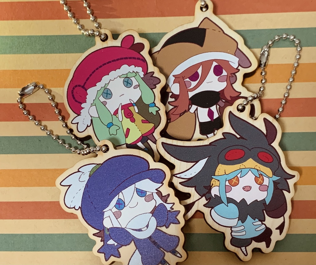 【受付終了】ウッドキーホルダー めんるいどーる