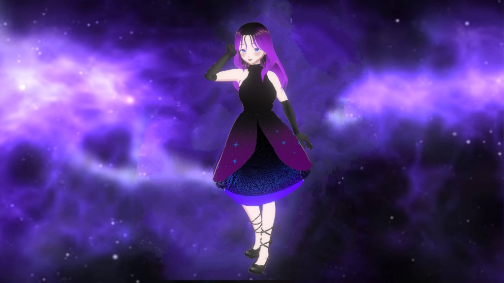 (Vroid)Starry dress + free Hair texture