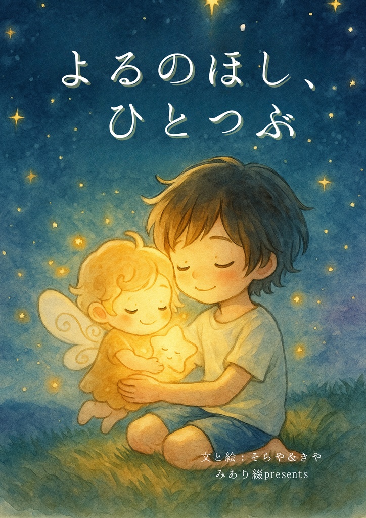 絵本『よるのほし、ひとつぶ』|文・絵:そらや&きや(みあり綴)