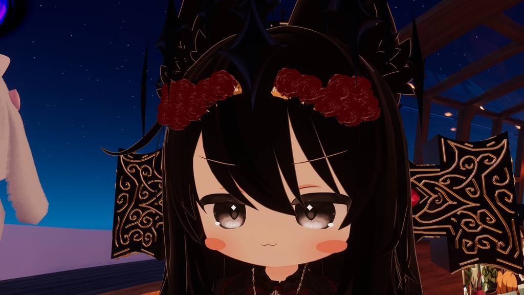 ゴシックな薔薇の髪飾り