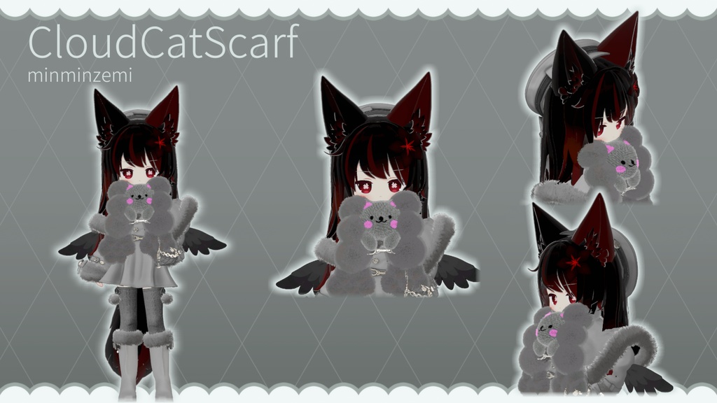 雲ねこマフラー-CloudCatScarf-